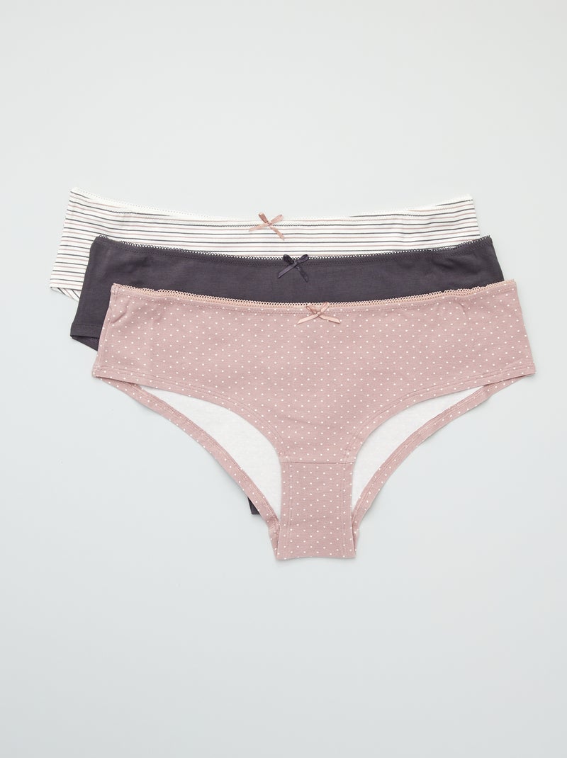 Lot de 3 shorties bleu/mauve - Kiabi