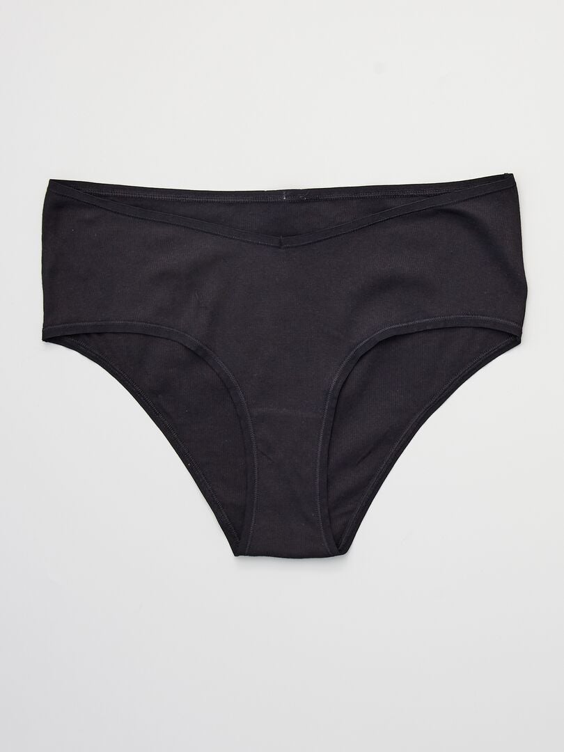 Lot de 3 shorties coton fines côtes noir - Kiabi