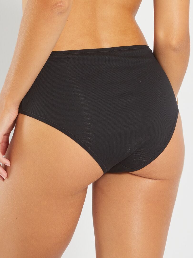 Lot de 3 shorties coton fines côtes noir - Kiabi
