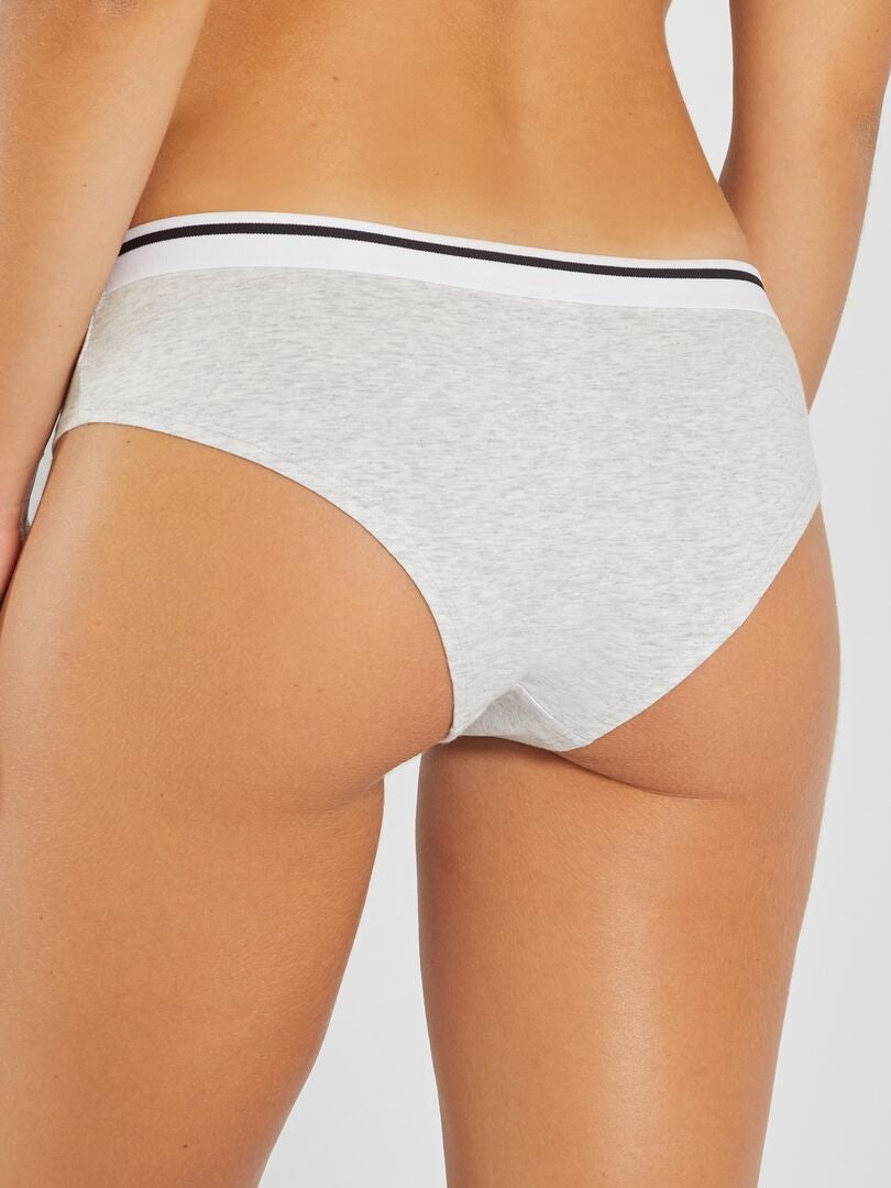Lot de 3 shorties coton gris clair/kaki/noir - Kiabi