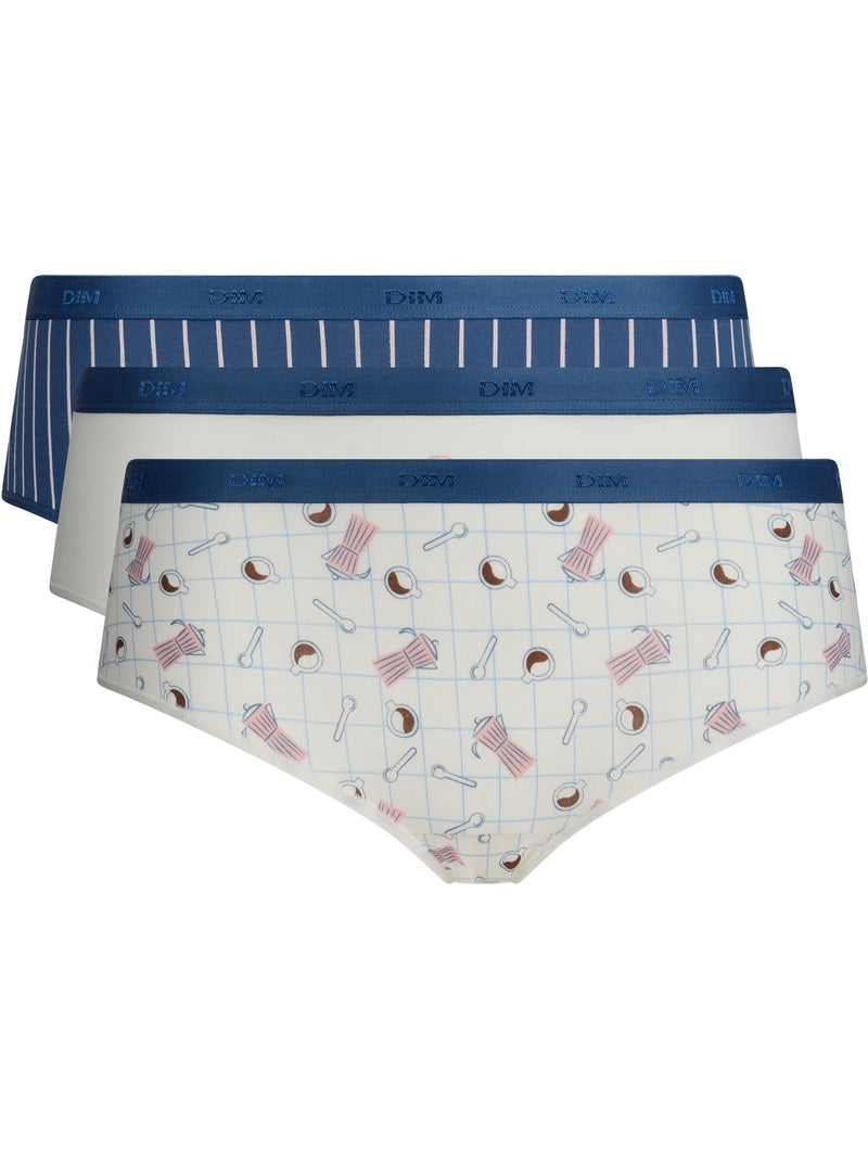 Lot de 3 Shorties Coton Les Pockets Coton Bleu foncé - Kiabi