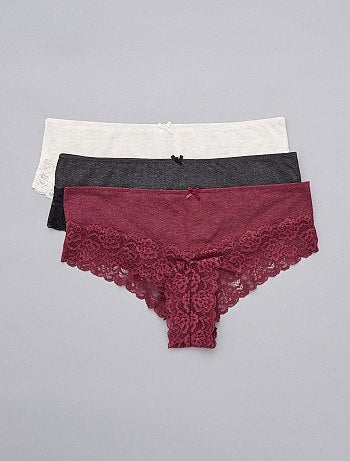 Lot de 3 shorties détail dentelle
