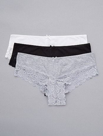 Lot de 3 shorties détail dentelle