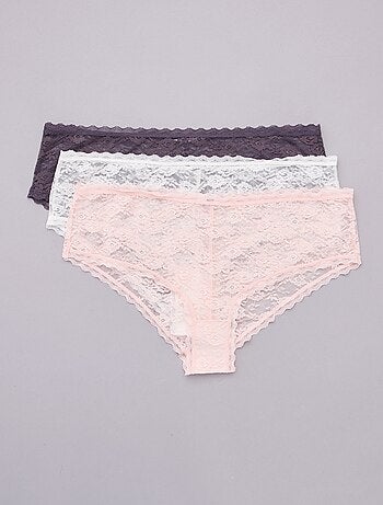 Lot de 3 shorties en dentelle