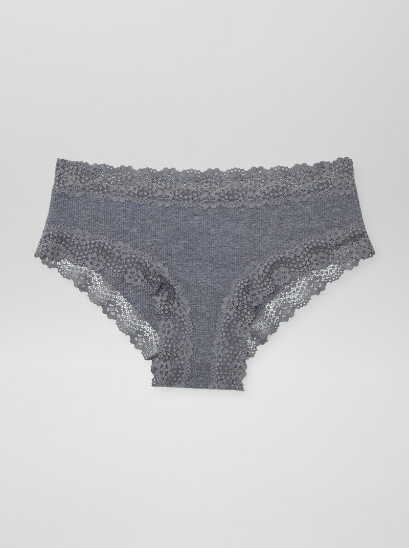 Lot de 3 shorties fines côtes GRIS - Kiabi