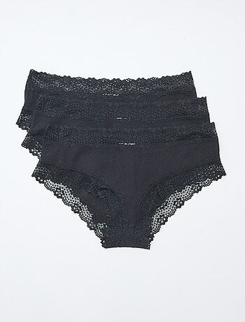 Lot de 3 shorties fines côtes