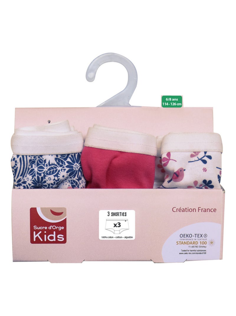 LOT DE 3 SHORTIES HELYNE ENFANT Bleu - Kiabi