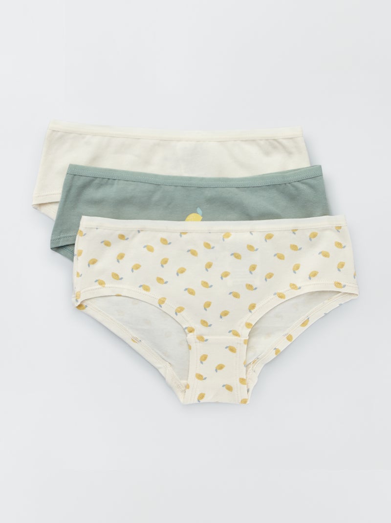 Lot de 3 shorties Jaune/vert - Kiabi