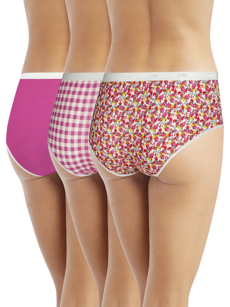 Lot de 3 Shorties Les Pockets Coton Rose bonbon - Kiabi