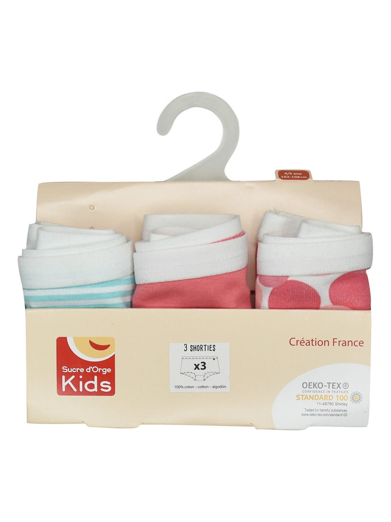 LOT DE 3 SHORTIES LONORA ENFANT Blanc - Kiabi