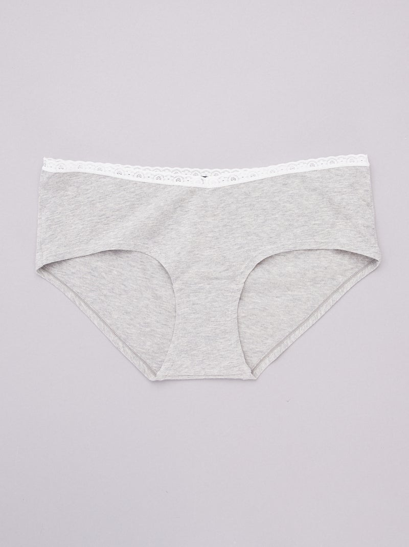 Lot de 3 shorties maternité blanc/gris/marine - Kiabi