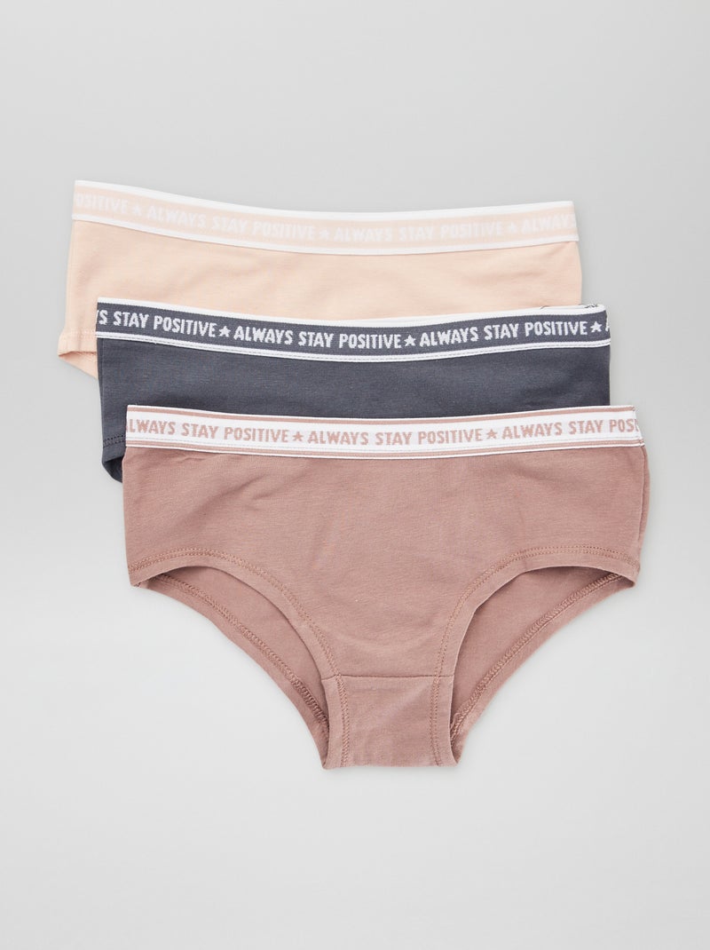 Lot de 3 shorties stretchs Rose - Kiabi