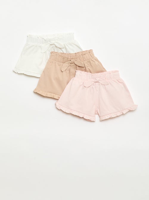 Lot de 3 shorts unis volantés - Kiabi