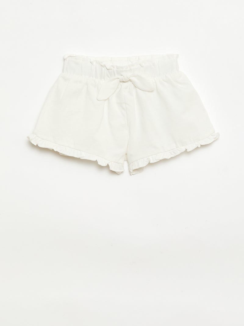 Lot de 3 shorts unis volantés Beige - Kiabi