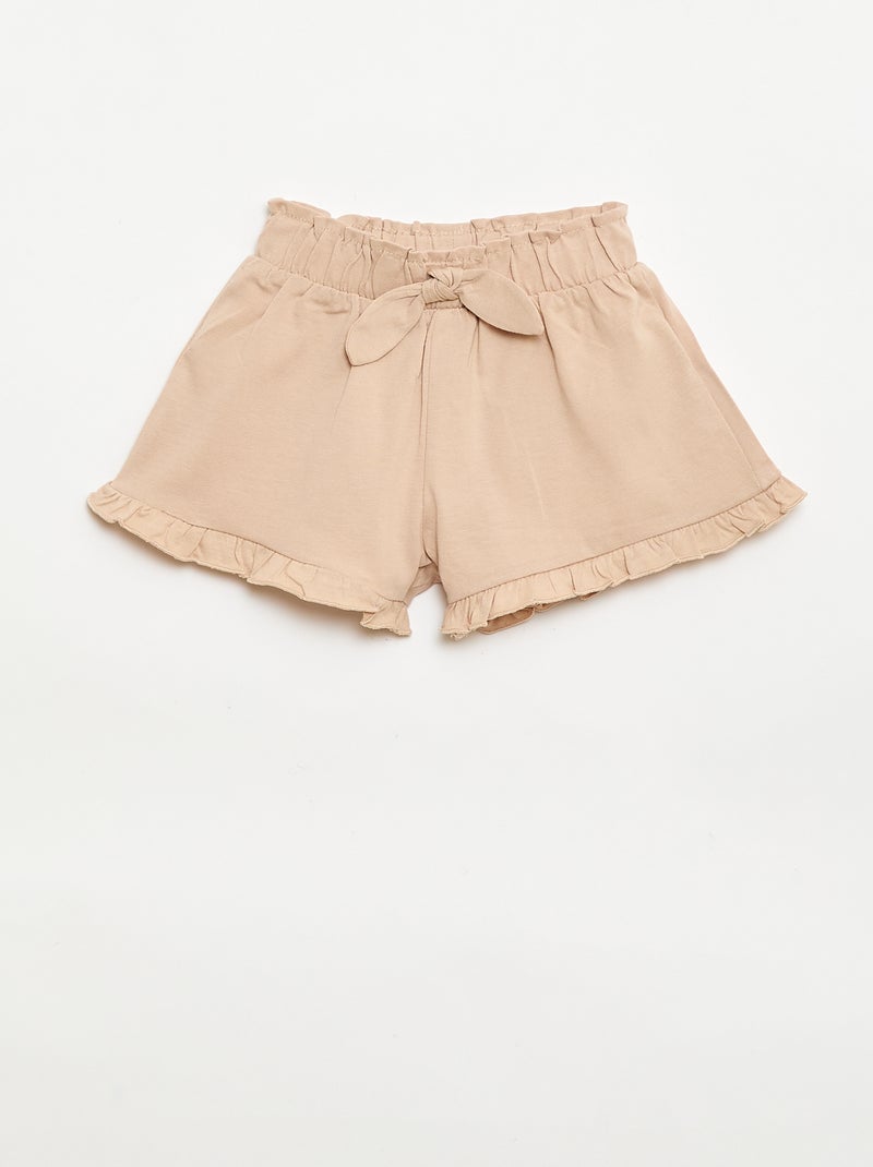 Lot de 3 shorts unis volantés Beige - Kiabi