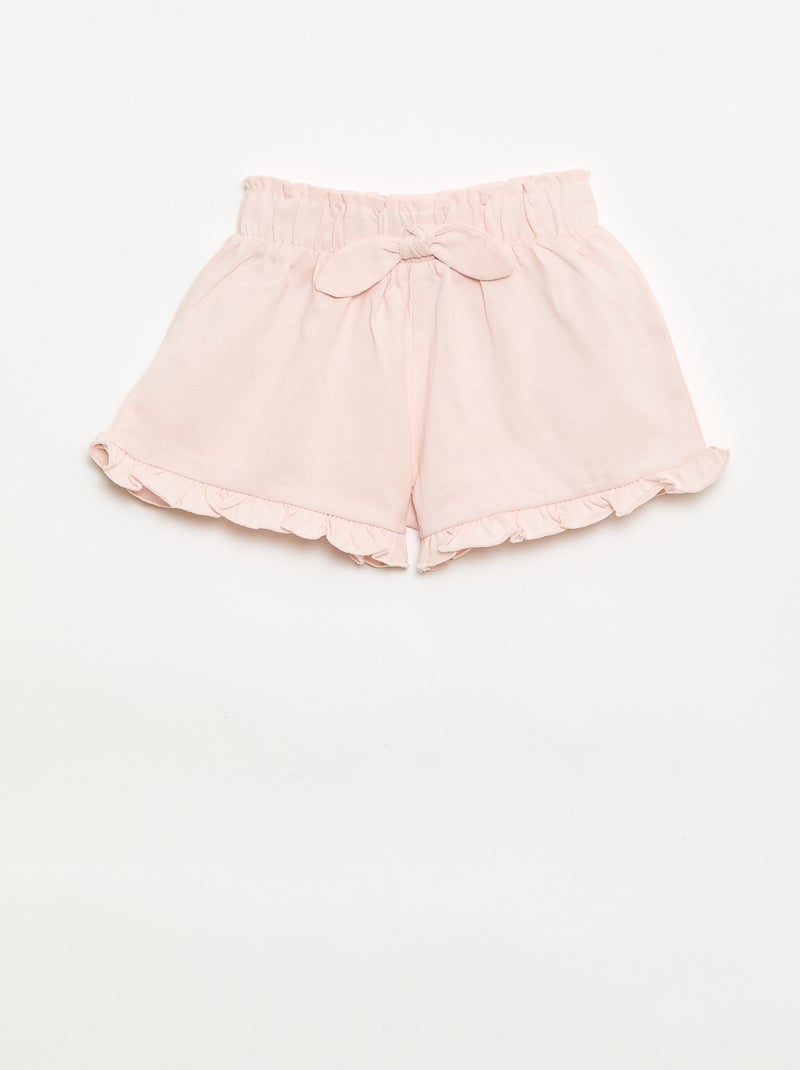 Lot de 3 shorts unis volantés Beige - Kiabi