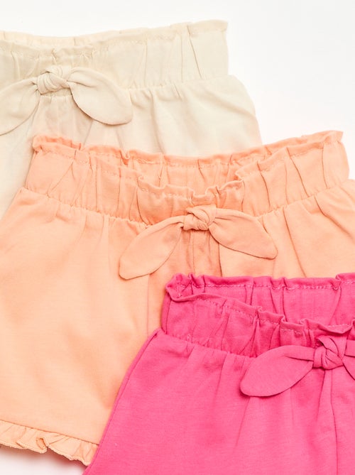 Lot de 3 shorts unis volantés - Kiabi