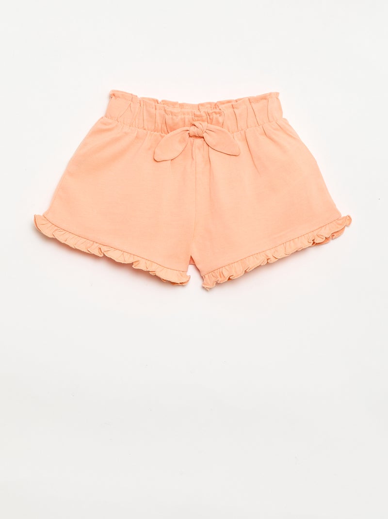 Lot de 3 shorts unis volantés Orange - Kiabi