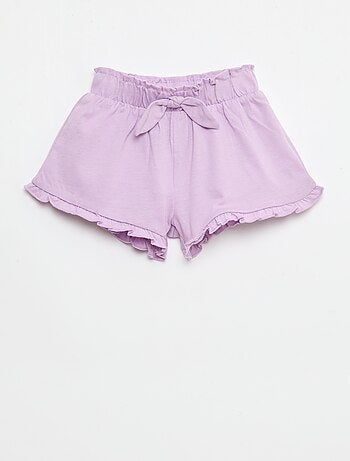 Lot de 3 shorts unis volantés