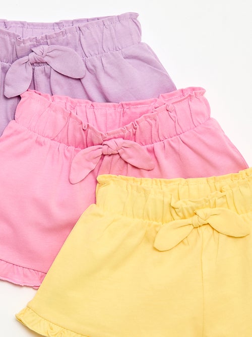 Lot de 3 shorts unis volantés - Kiabi