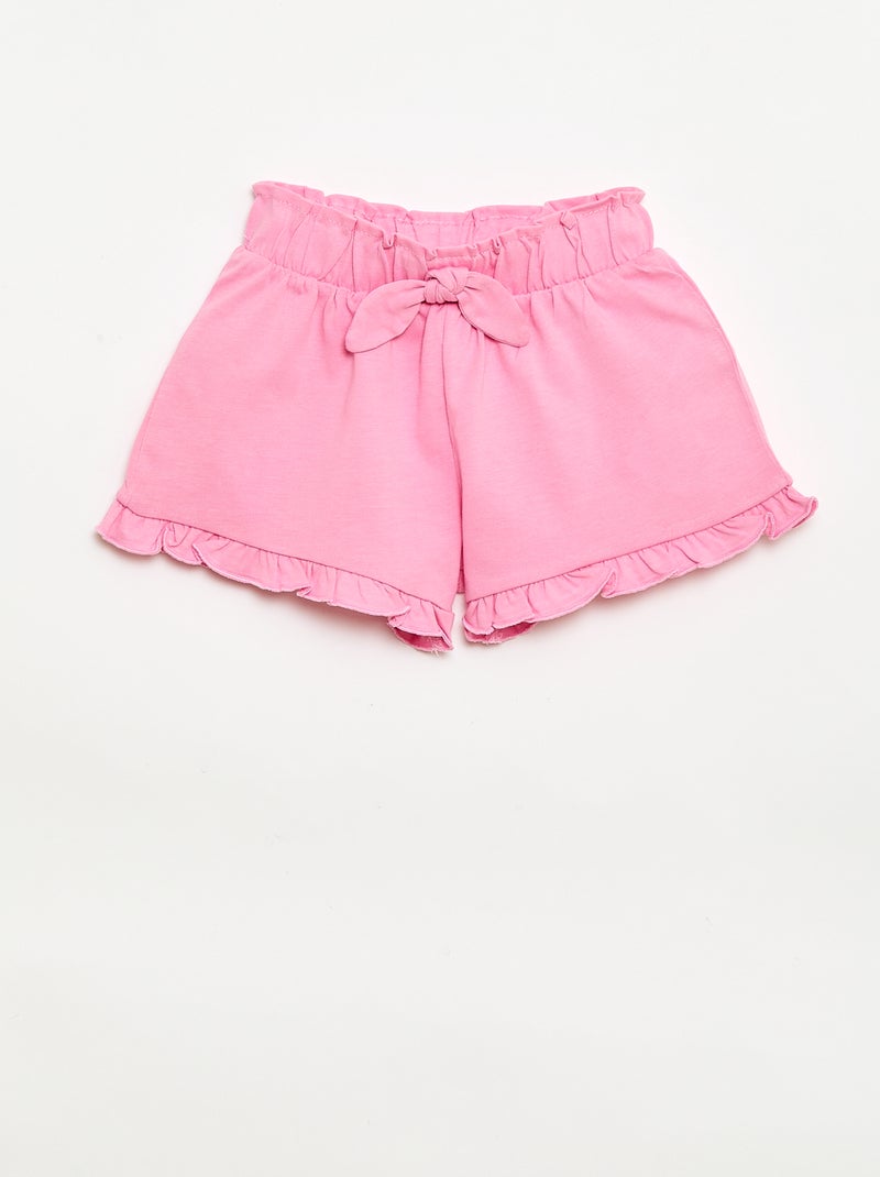 Lot de 3 shorts unis volantés Violet - Kiabi