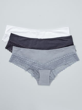 Lot de 3 shorty avec dentelle