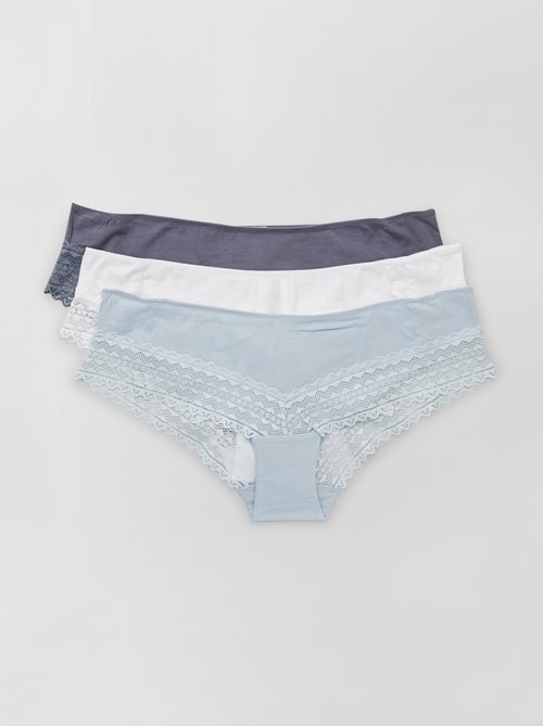 Lot de 3 shorty avec dentelle - Kiabi