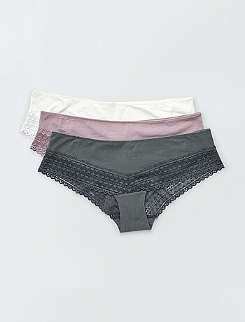 Lot de 3 shorty avec dentelle
