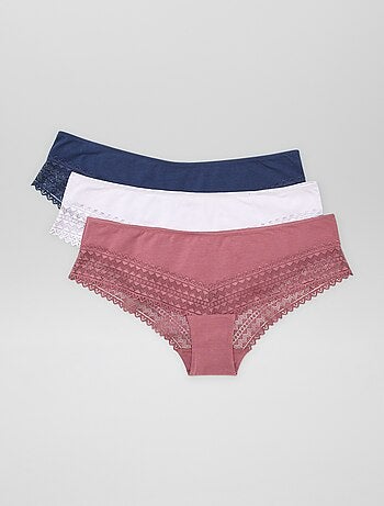 Lot de 3 shorty avec dentelle