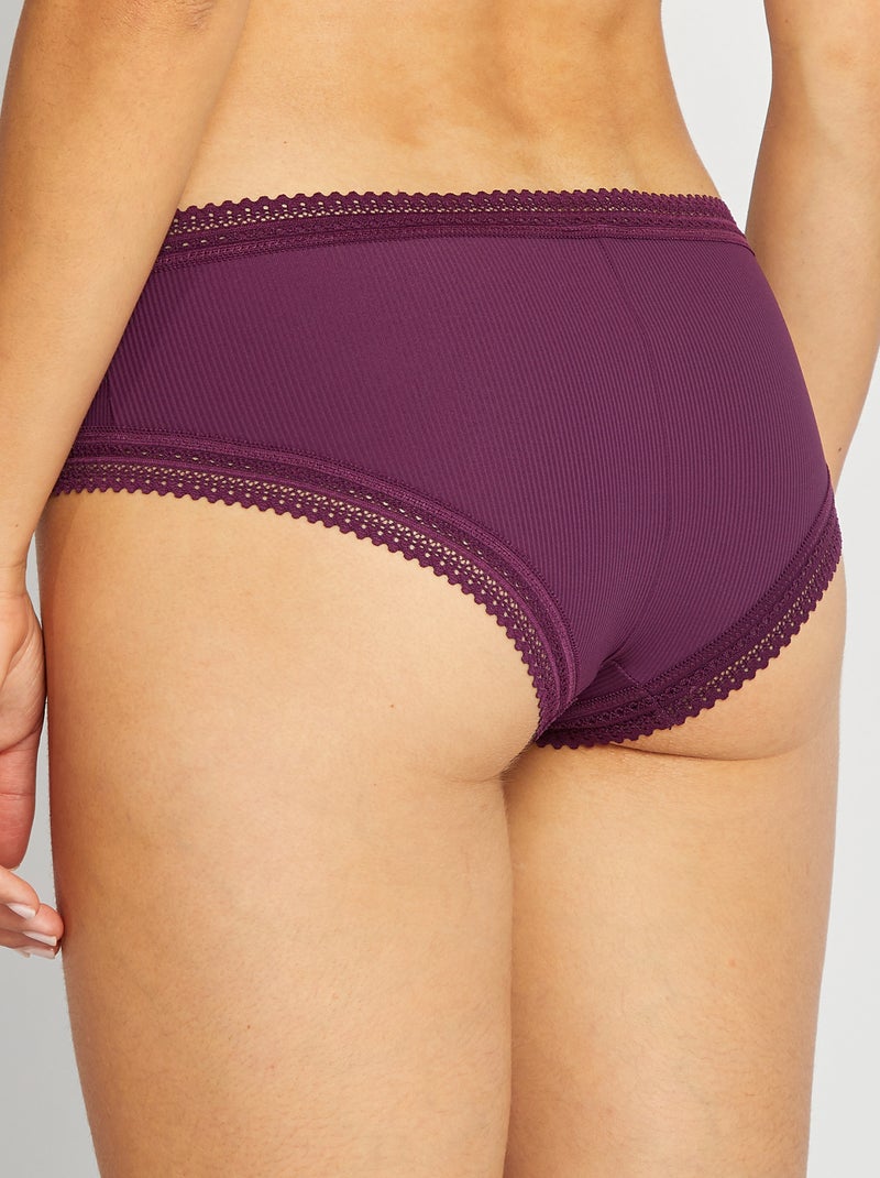 Lot de 3 shorty côtelés Violet/vert/bleu marine - Kiabi