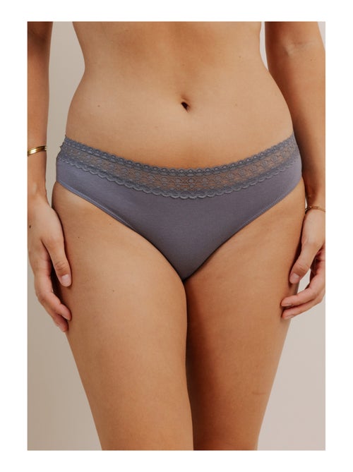 Lot de 3 shortys en coton et dentelle - Kiabi
