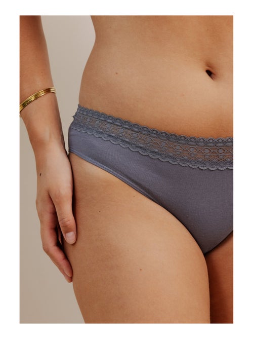 Lot de 3 shortys en coton et dentelle - Kiabi