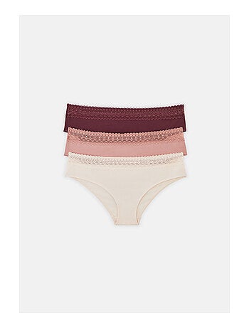 Lot de 3 shortys en coton et dentelle