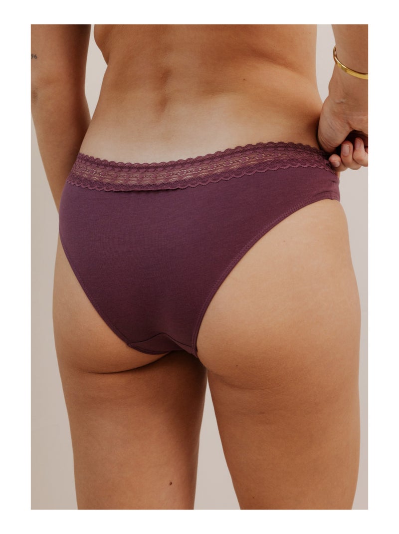 Lot de 3 shortys en coton et dentelle Blanc / Rose / Beige - Kiabi