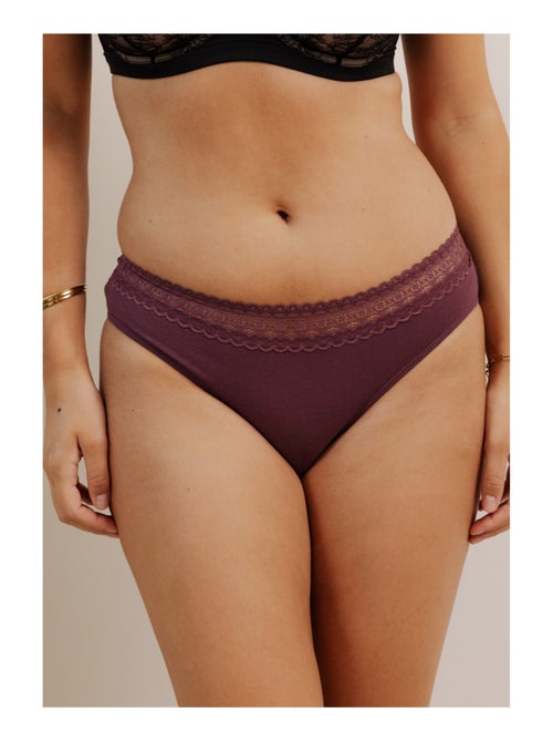 Lot de 3 shortys en coton et dentelle - Kiabi