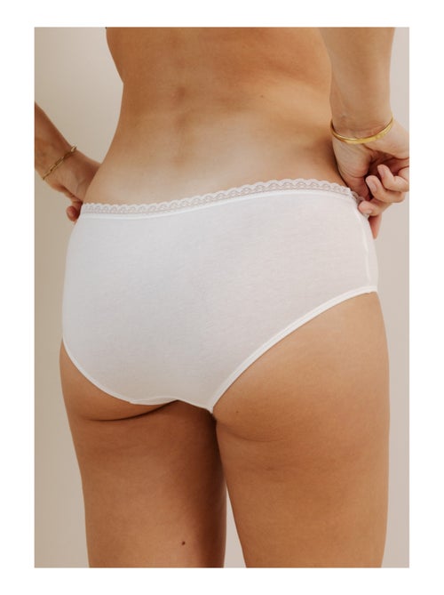 Lot de 3 shortys en coton et dentelle - Kiabi