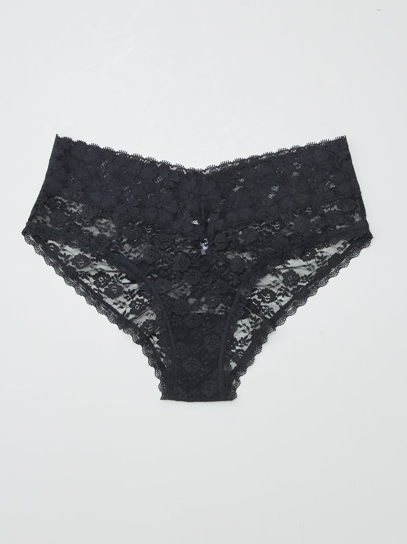 Lot de 3 shortys en dentelle Noir - Kiabi
