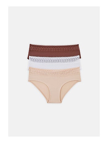 Lot de 3 shortys en microfibre et dentelle