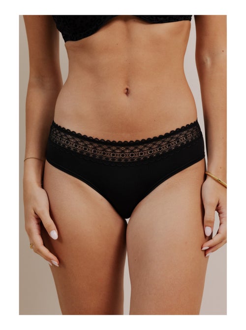 Lot de 3 shortys en microfibre et dentelle - Kiabi