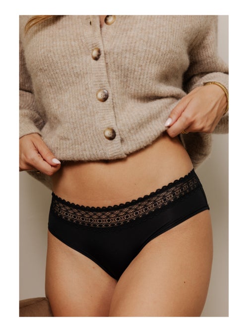 Lot de 3 shortys en microfibre et dentelle - Kiabi