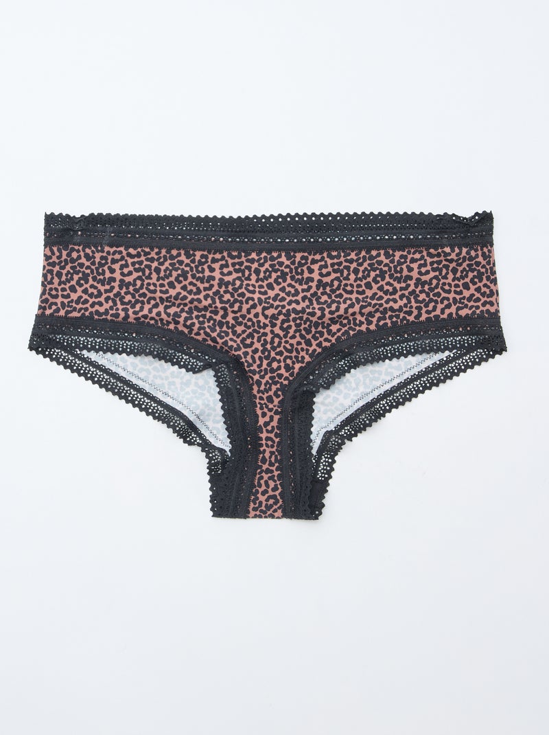 Lot de 3 shortys en microfibre imprimé Léopard - Kiabi