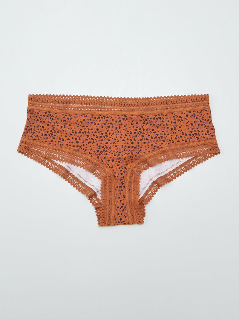 Lot de 3 shortys en microfibre imprimé Violet - Kiabi