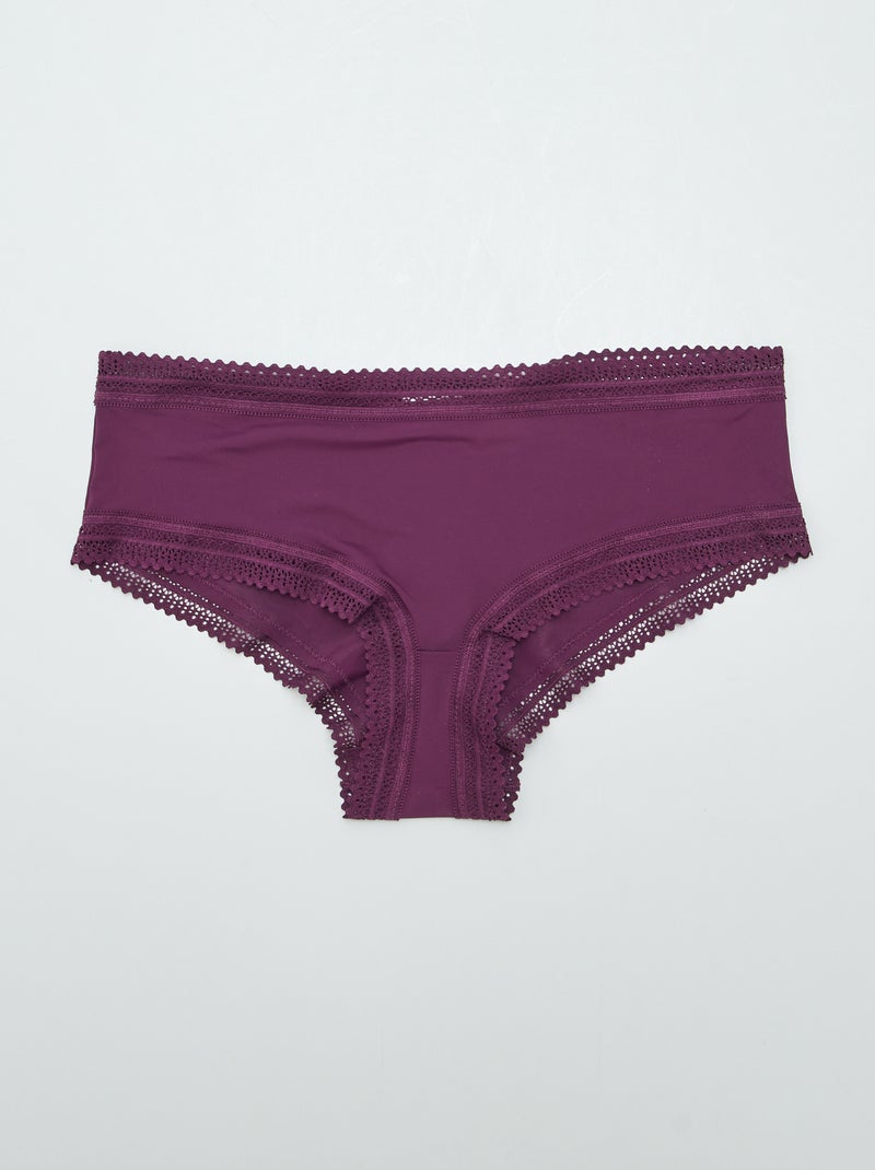 Lot de 3 shortys en microfibre imprimé Violet - Kiabi