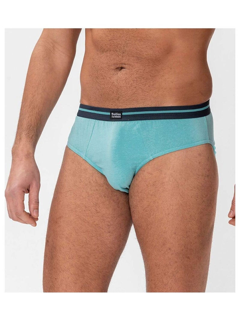 Lot de 3 Slips Atlas For Men   - ATLAS FOR MEN Bleu turquoise - Kiabi