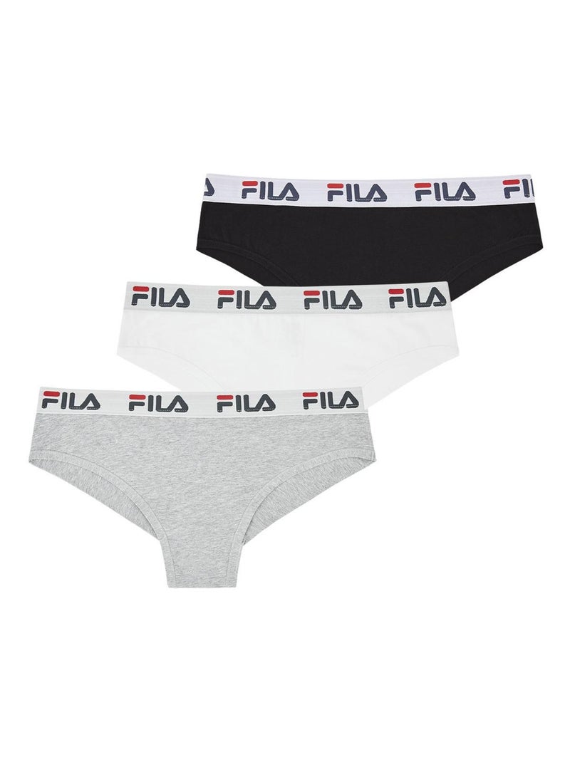 Lot de 3 slips brésiliens femme en coton Fila Noir - Kiabi