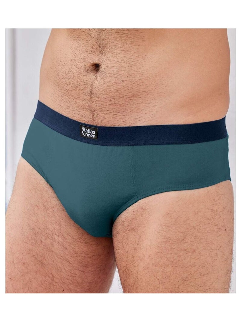 Lot de 3 Slips Classique Confort  - ATLAS FOR MEN Bleu - Kiabi
