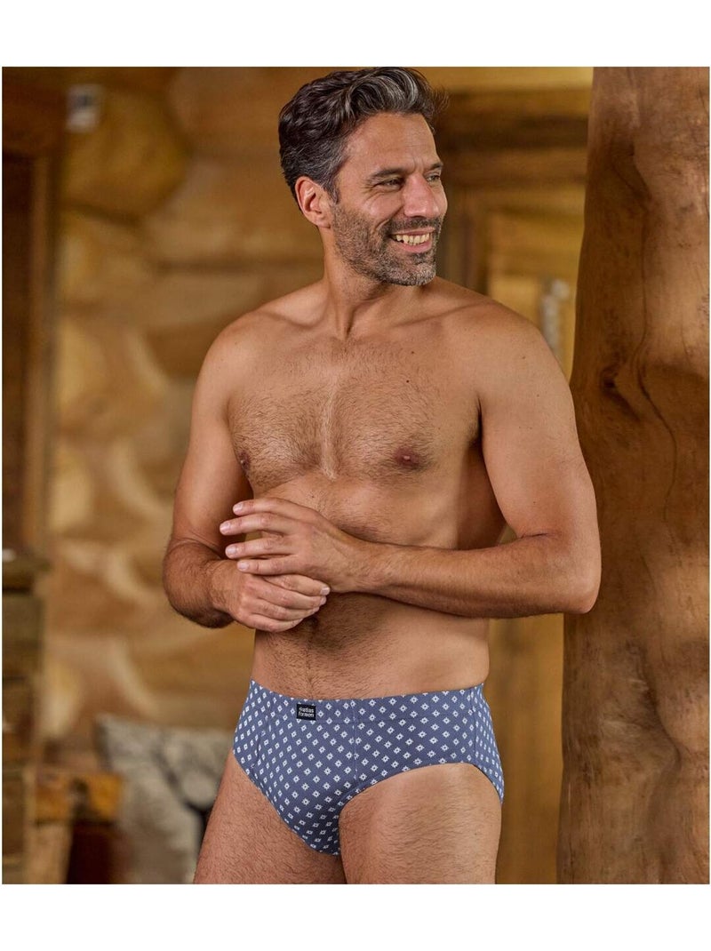 Lot de 3 Slips Confort   - ATLAS FOR MEN Bleu - Kiabi