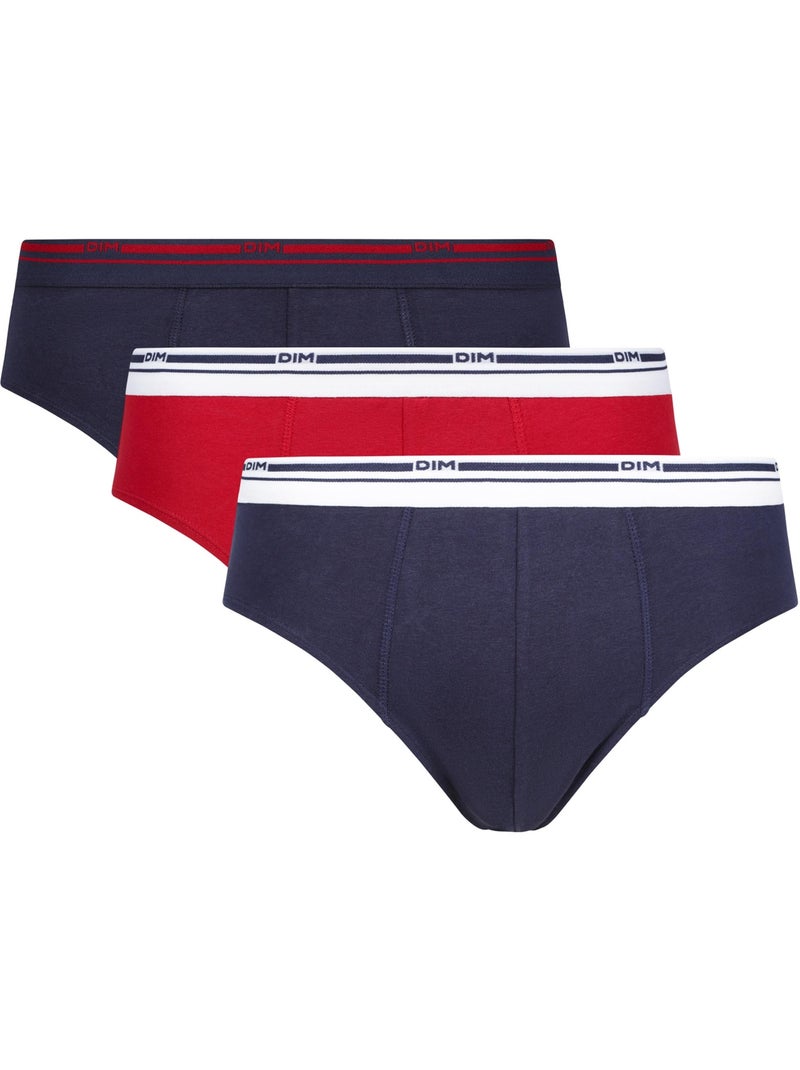 Lot de 3 slips coton Classic Colors Bleu marine - Kiabi