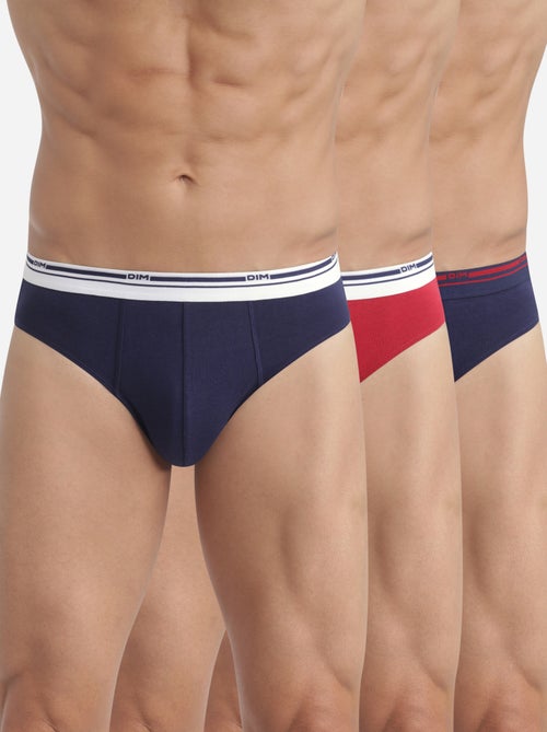 Lot de 3 slips coton Classic Colors - Kiabi