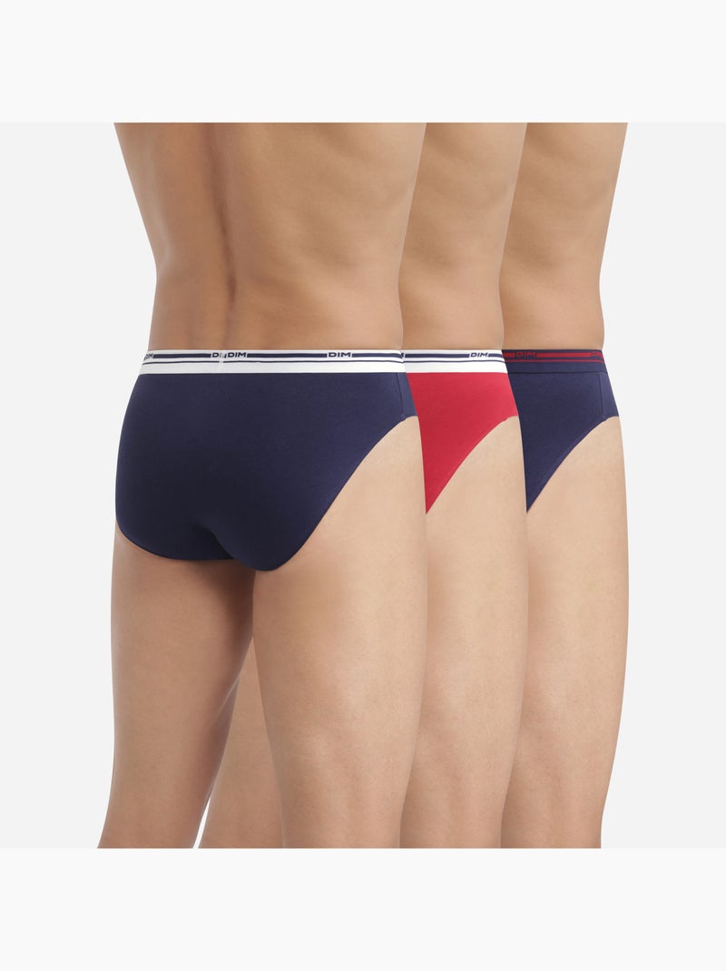 Lot de 3 slips coton Classic Colors Rouge vermillon - Kiabi